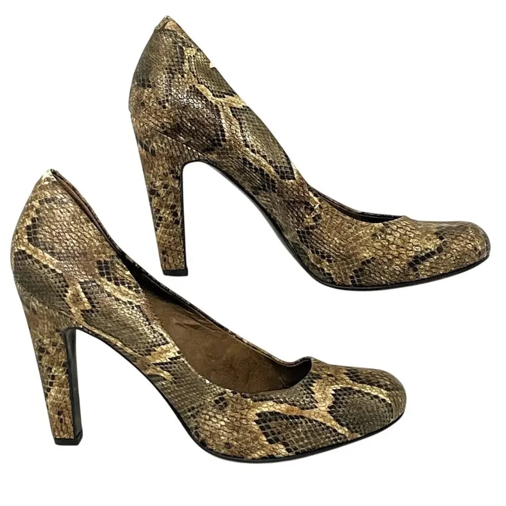 JESSICA SIMPSON Brown Snakeskin Pumps 4